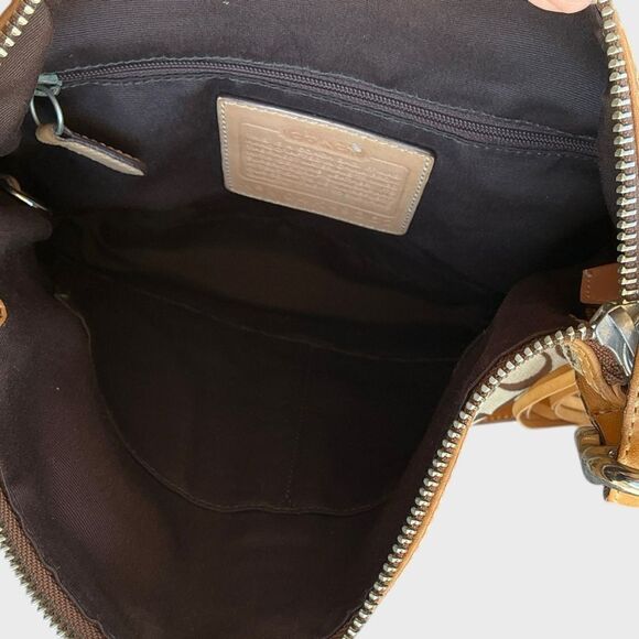 Coach Signature Leather Slim Crossbody Shoulder Bag Vintage M04K 9362 Khaki - Picture 15 of 16